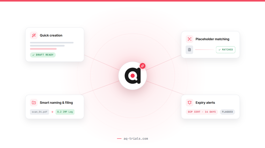 AQ platform connected AI for clinical trials data management 
